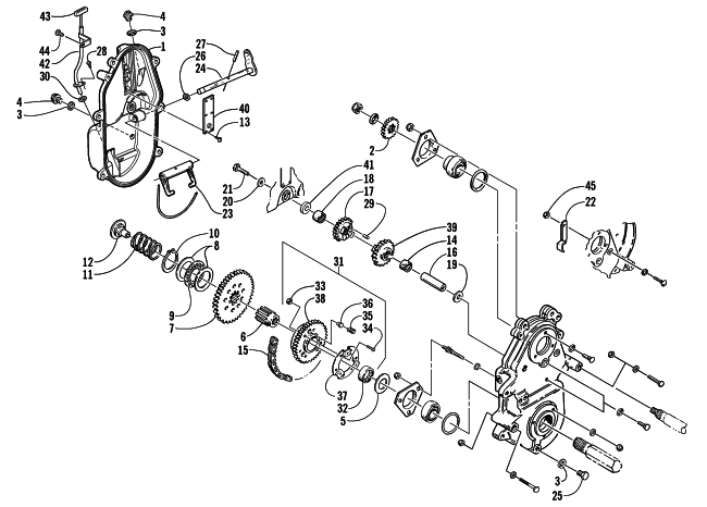 Parts Diagram for Arctic Cat 2002 MOUNTAIN CAT 570 SNOWMOBILE DRIVE/REVERSE DROPCASE ASSEMBLY (Optional)