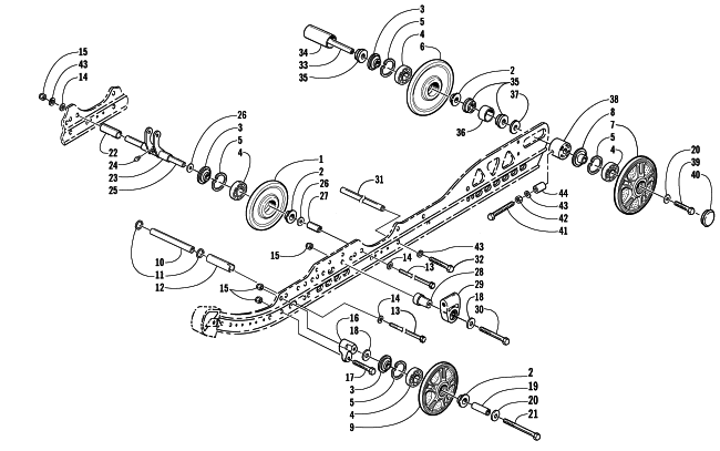 Parts Diagram for Arctic Cat 2002 MOUNTAIN CAT 1000 SNOWMOBILE IDLER WHEEL ASSEMBLY