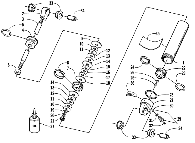 Parts Diagram for Arctic Cat 2003 ZR 800 EFI () SNOWMOBILE REAR SUSPENSION REAR ARM SHOCK ABSORBER