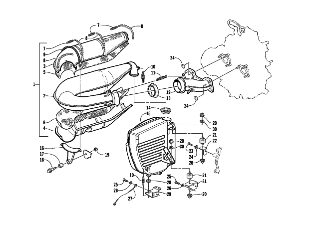 Parts Diagram for Arctic Cat 2002 ZL 800 EFI SS SNOWMOBILE EXHAUST ASSEMBLY