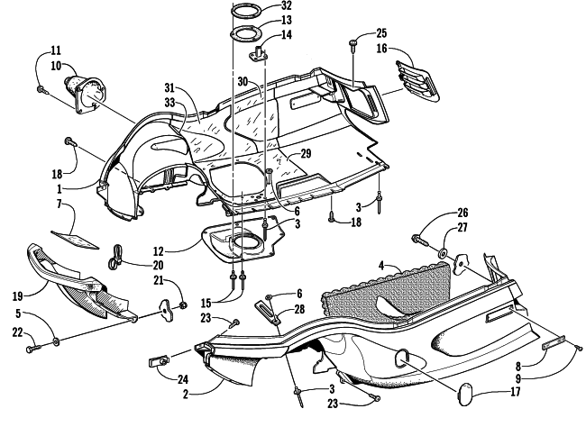 Parts Diagram for Arctic Cat 2002 PANTERA 800 EFI ESR () SNOWMOBILE BELLY PAN AND FRONT BUMPER ASSEMBLY