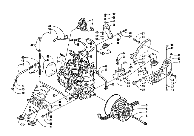 Parts Diagram for Arctic Cat 2002 PANTERA 800 EFI ESR () SNOWMOBILE ENGINE AND RELATED PARTS