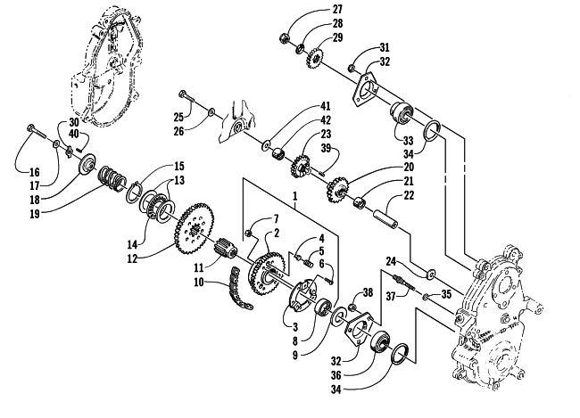 Parts Diagram for Arctic Cat 2002 ZL 550 SNOWMOBILE DRIVE/REVERSE DROPCASE ASSEMBLY (ESR)
