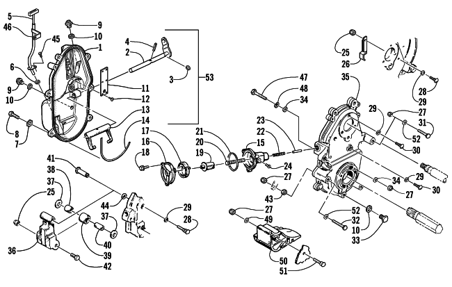 Parts Diagram for Arctic Cat 2002 ZL 550 SNOWMOBILE DROPCASE AND CHAIN TENSION ASSEMBLY (ESR)