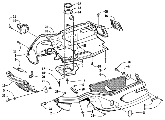 Parts Diagram for Arctic Cat 2002 ZL 800 EFI SS SNOWMOBILE BELLY PAN AND FRONT BUMPER ASSEMBLY