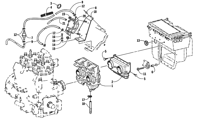 Parts Diagram for Arctic Cat 2003 ZR 900 SNO PRO () SNOWMOBILE CARBURETOR AND FUEL PUMP ASSEMBLY