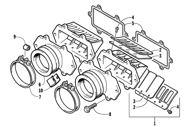 Parts Diagram for Arctic Cat 2003 ZR 800 EFI SNO PRO () SNOWMOBILE REED VALVE ASSEMBLY