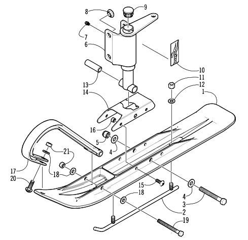 Parts Diagram for Arctic Cat 2002 ZR 120 SNOWMOBILE SKI AND SPINDLE ASSEMBLY