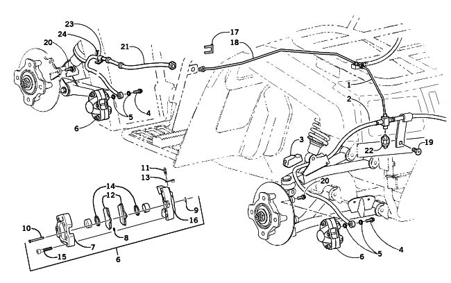 Parts Diagram for Arctic Cat 2002 250 4x4 () ATV HYDRAULIC BRAKE ASSEMBLY