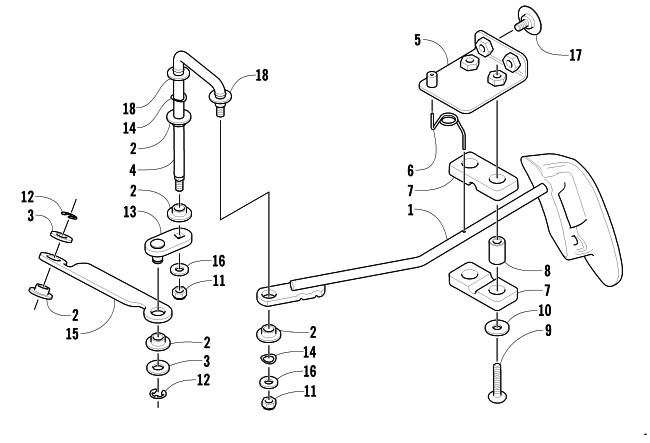 Parts Diagram for Arctic Cat 2002 400 4x4 MANUAL TRANSMISSION FIS () ATV FRONT DRIVE SHIFT LINKAGE ASSEMBLY
