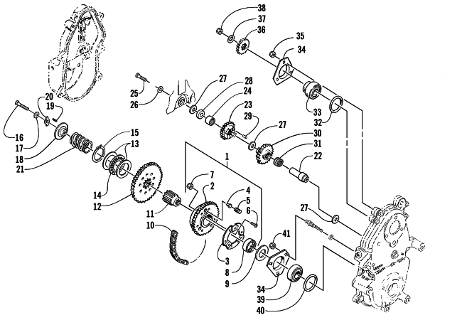 Parts Diagram for Arctic Cat 2002 PANTERA 800 EFI ESR SNOWMOBILE DRIVE/REVERSE DROPCASE ASSEMBLY