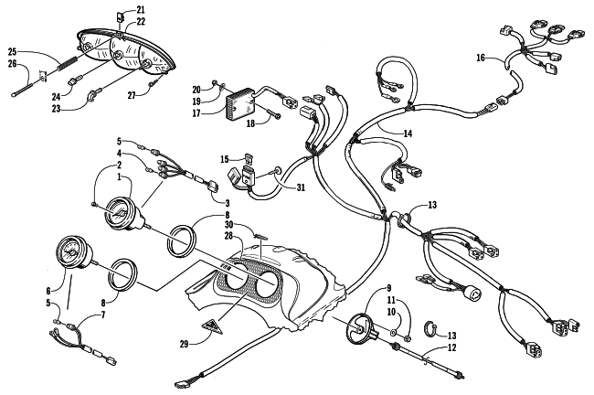 Parts Diagram for Arctic Cat 2002 ZL 800 EFI ESR SNOWMOBILE HEADLIGHT, INSTRUMENTS, AND WIRING ASSEMBLIES