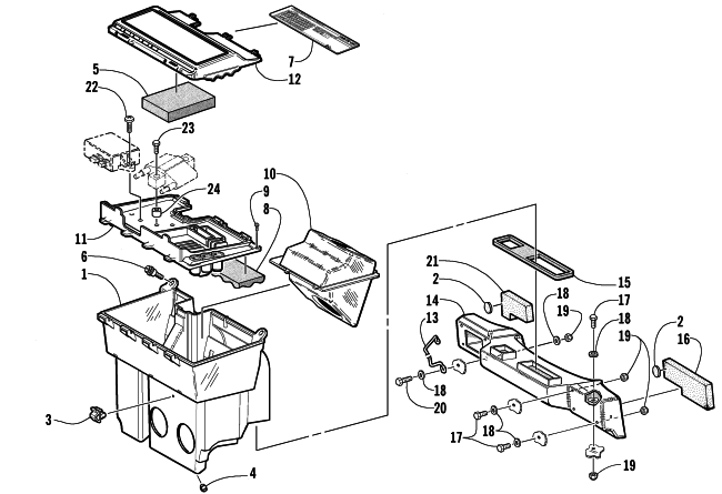 Parts Diagram for Arctic Cat 2002 MOUNTAIN CAT 570 SNOWMOBILE AIR SILENCER ASSEMBLY