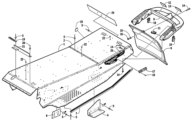 Parts Diagram for Arctic Cat 2002 ZL 800 EFI ESR SNOWMOBILE TUNNEL AND REAR BUMPER