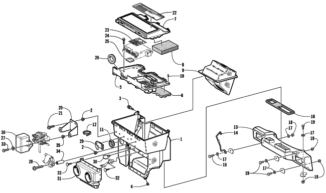 Parts Diagram for Arctic Cat 2002 ZL 800 EFI ESR SNOWMOBILE AIR SILENCER ASSEMBLY