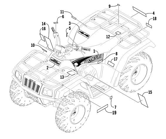 Parts Diagram for Arctic Cat 2002 300 4x4 () ATV DECALS