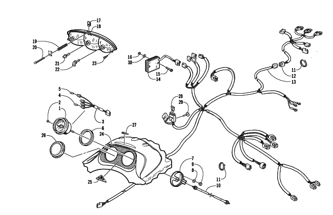 Parts Diagram for Arctic Cat 2002 Z 570 (ESR) SNOWMOBILE HEADLIGHT, INSTRUMENTS, AND WIRING ASSEMBLIES (ESR/Int)
