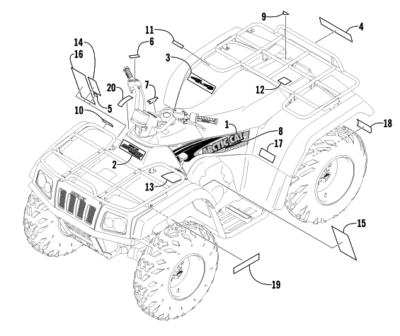 Parts Diagram for Arctic Cat 2002 500 AUTOMATIC TRANSMISSION () ATV DECALS