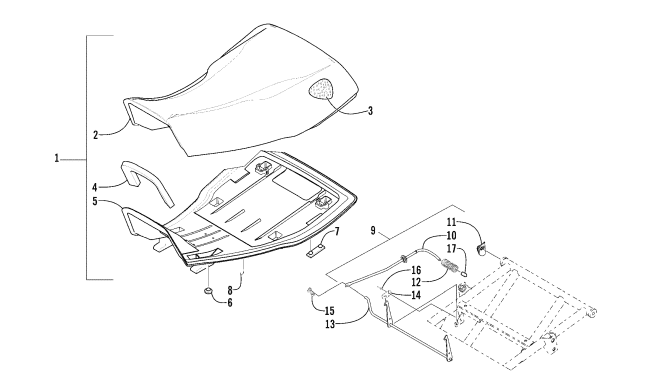 Parts Diagram for Arctic Cat 2002 400 4x4 MANUAL TRANSMISSION () ATV SEAT ASSEMBLY