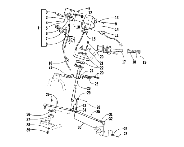 Parts Diagram for Arctic Cat 2002 400 4X4 MANUAL TRANSMISSION () ATV STEERING ASSEMBLY