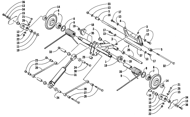 Parts Diagram for Arctic Cat 2002 ZRT 600 SNOWMOBILE REAR SUSPENSION REAR ARM ASSEMBLY