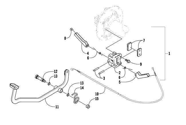 Parts Diagram for Arctic Cat 2002 500 AUTOMATIC TRANSMISSION TBX ATV MECHANICAL BRAKE ASSEMBLY