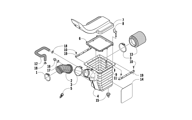 Parts Diagram for Arctic Cat 2002 400 4X4/500 MANUAL TRANSMISSION (500 ) ATV AIR INTAKE ASSEMBLY