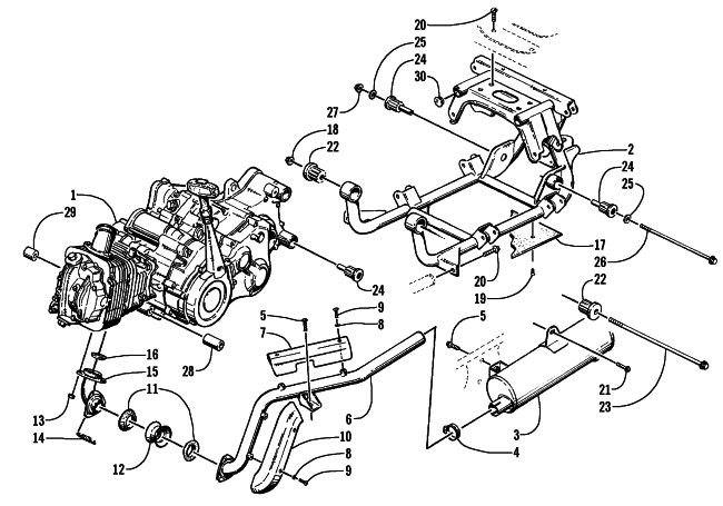 Parts Diagram for Arctic Cat 2002 250 4x4 () ATV ENGINE AND RELATED PARTS