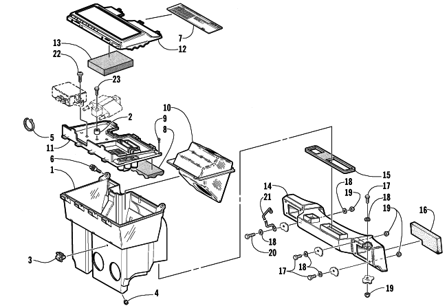 Parts Diagram for Arctic Cat 2002 PANTHER 570 (R) SNOWMOBILE AIR SILENCER ASSEMBLY