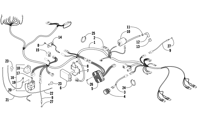 Parts Diagram for Arctic Cat 2002 500 AUTOMATIC TRANSMISSION TBX ATV WIRING HARNESS ASSEMBLY