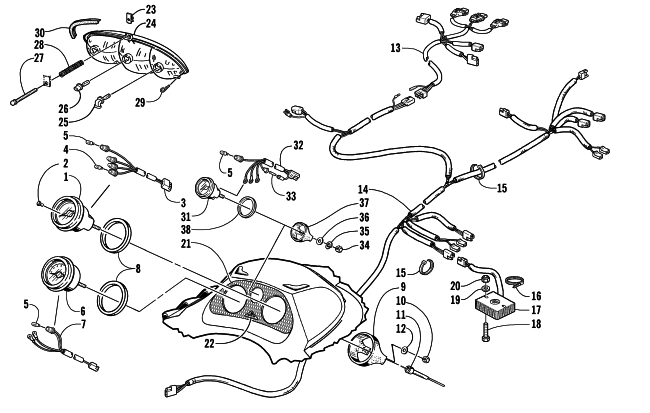 Parts Diagram for Arctic Cat 2002 THUNDERCAT SNOWMOBILE HEADLIGHT, INSTRUMENTS, AND WIRING ASSEMBLIES