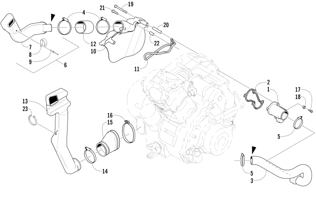 Parts Diagram for Arctic Cat 2002 500 AUTOMATIC TRANSMISSION FIS () ATV CASE/BELT COOLING ASSEMBLY