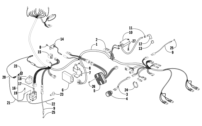 Parts Diagram for Arctic Cat 2002 375 AUTOMATIC TRANSMISSION (4X4 ) ATV WIRING HARNESS ASSEMBLY