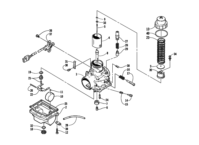 Parts Diagram for Arctic Cat 2002 Z 570 SNOWMOBILE CARBURETOR