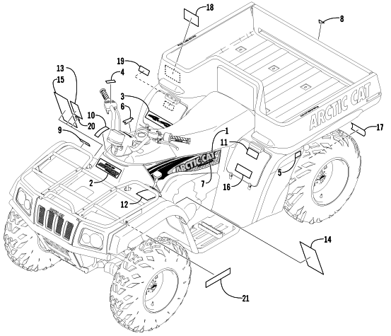 Parts Diagram for Arctic Cat 2002 500 AUTOMATIC TRANSMISSION TBX ATV DECALS