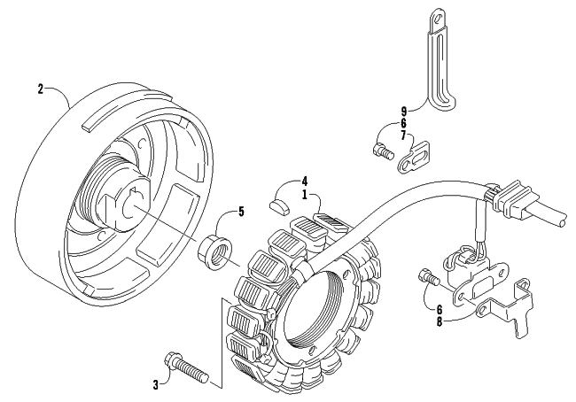 Parts Diagram for Arctic Cat 2005 400 AUTOMATIC TRANSMISSION 4X4 FIS LE ATV MAGNETO ASSEMBLY