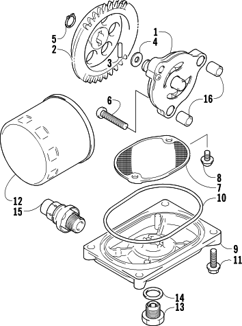 Parts Diagram for Arctic Cat 2007 400 AUTOMATIC TRANSMISSION 4X4 TRV ATV OIL FILTER/PUMP ASSEMBLY