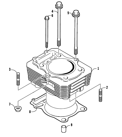 Parts Diagram for Arctic Cat 2005 400 AUTOMATIC TRANSMISSION 4X4 TBX ATV CYLINDER ASSEMBLY
