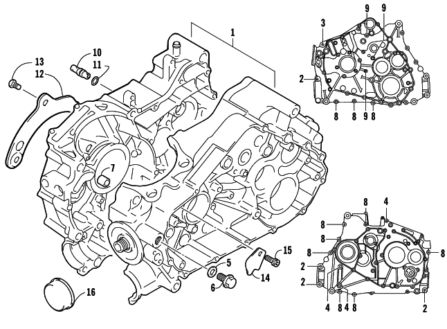 Parts Diagram for Arctic Cat 2003 400 FIS AUTOMATIC TRANSMISSION () ATV CRANKCASE ASSEMBLY