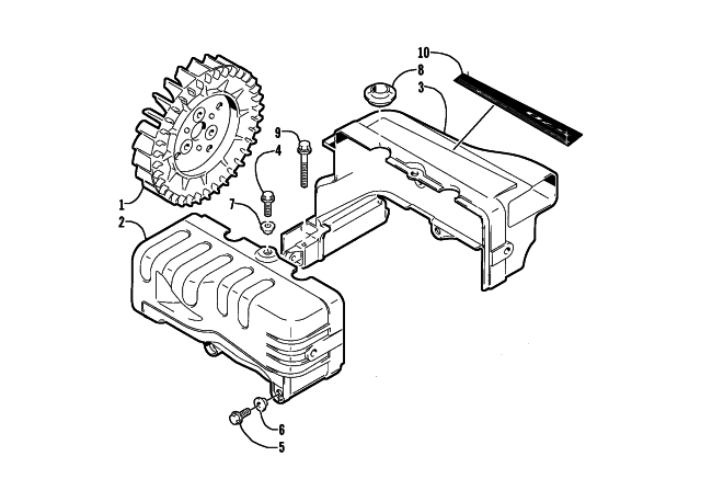 Parts Diagram for Arctic Cat 2002 MOUNTAIN CAT 570 SNOWMOBILE COOLING FAN AND CYLINDER COWLING ASSEMBLY