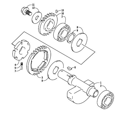 Parts Diagram for Arctic Cat 2005 400 AUTOMATIC TRANSMISSION 4X4 FIS LE ATV CRANK BALANCER ASSEMBLY