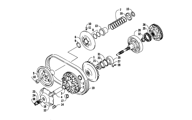 Parts Diagram for Arctic Cat 2005 400 AUTOMATIC TRANSMISSION 4X4 FIS LE ATV TRANSMISSION ASSEMBLY