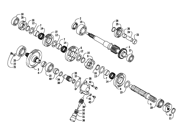 Parts Diagram for Arctic Cat 2004 400 AUTOMATIC TRANSMISSION 4X4 ATV SECONDARY TRANSMISSION ASSEMBLY