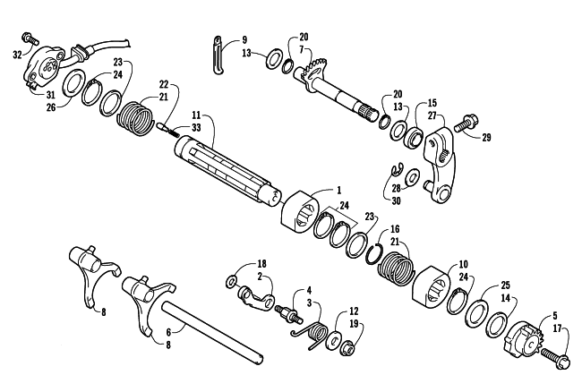Parts Diagram for Arctic Cat 2007 400 AUTOMATIC TRANSMISSION 4X4 TRV ATV GEAR SHIFTING ASSEMBLY