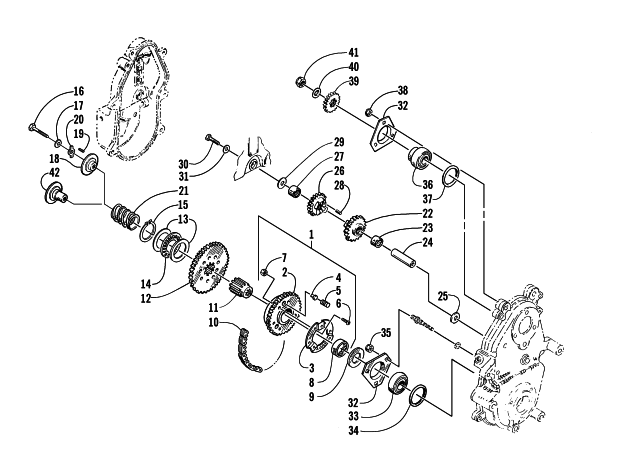 Parts Diagram for Arctic Cat 2002 ZL 600 EFI SS ( ESR) SNOWMOBILE DRIVE/REVERSE DROPCASE ASSEMBLY (ESR)