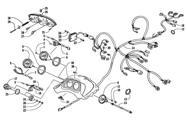 Parts Diagram for Arctic Cat 2002 PANTERA 800 EFI ESR () SNOWMOBILE HEADLIGHT, INSTRUMENTS, AND WIRING ASSEMBLIES