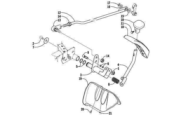 Parts Diagram for Arctic Cat 2004 500 AUTOMATIC TRANSMISSION 4X4 TBX ATV REVERSE SHIFT LEVER ASSEMBLY