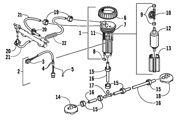 Parts Diagram for Arctic Cat 2002 MOUNTAIN CAT 600 EFI (LE ) SNOWMOBILE FUEL PUMP ASSEMBLY