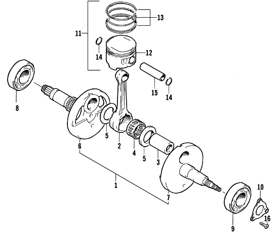 Parts Diagram for Arctic Cat 2004 500 AUTOMATIC TRANSMISSION 4X4 TBX ATV CRANKSHAFT ASSEMBLY