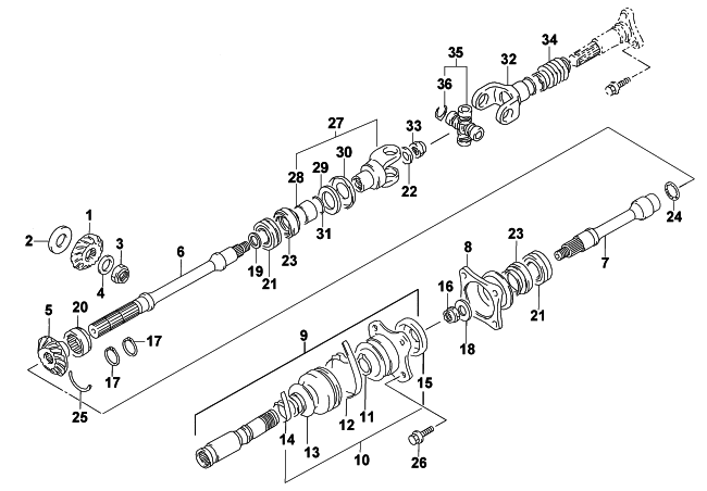 Parts Diagram for Arctic Cat 2002 500 AUTOMATIC TRANSMISSION TBX ATV SECONDARY DRIVE ASSEMBLY